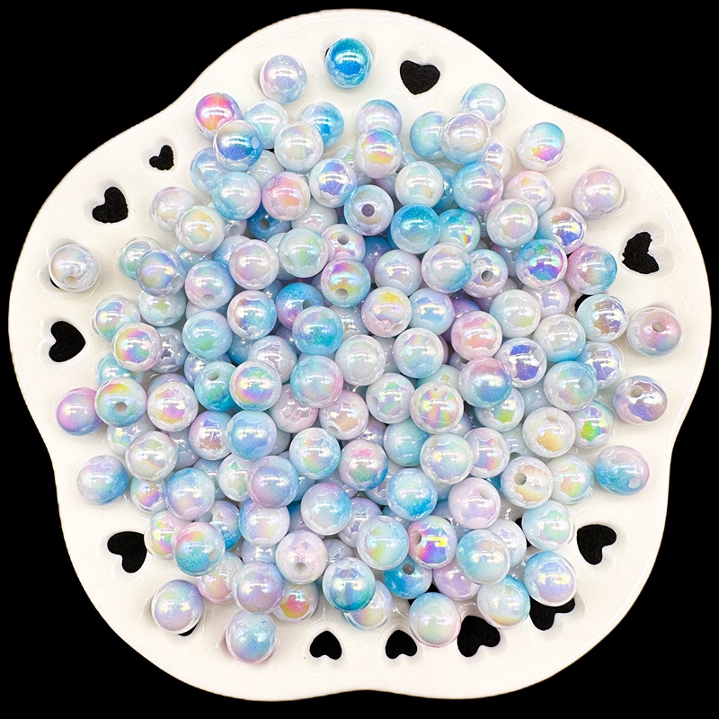 100pcs/pack 6mm Acrylic AB Color Dream Round Beads Untuk Membuat Perhiasan DIY Gelang Manik-Manik Aksesoris Manik-Manik Manik-Manik Manik-Manik Longgar