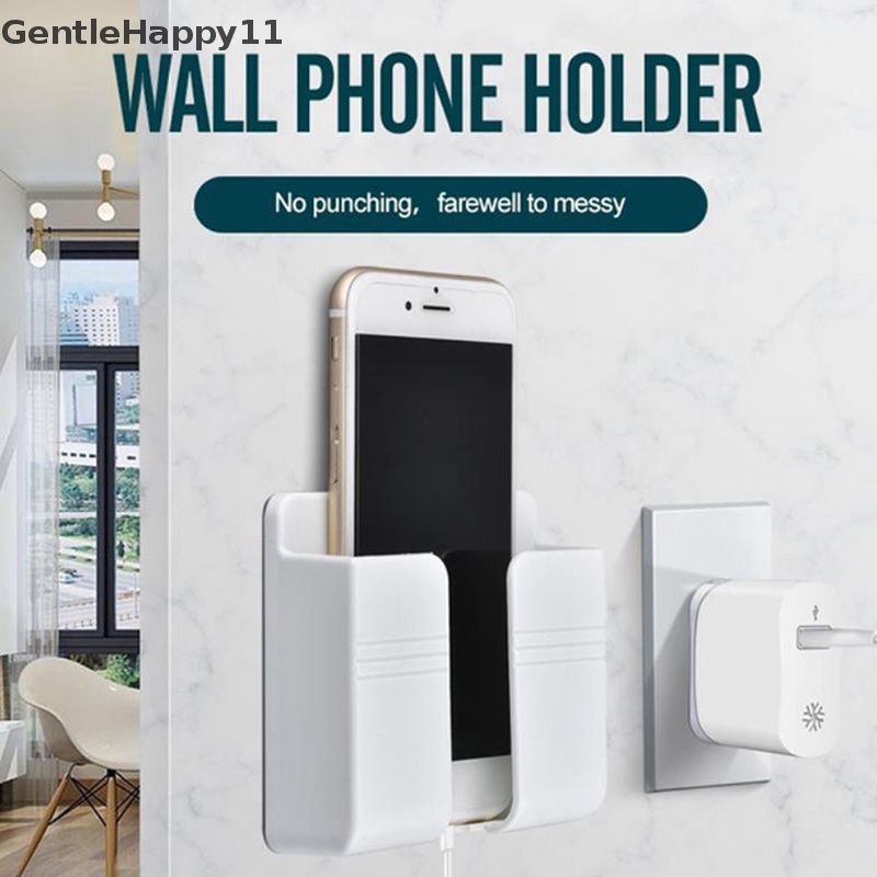 Gentlehappy Phone Charging Holder Wall Mount Stand Perekat Pengisi Daya Telepon Samping Tempat Tidur id