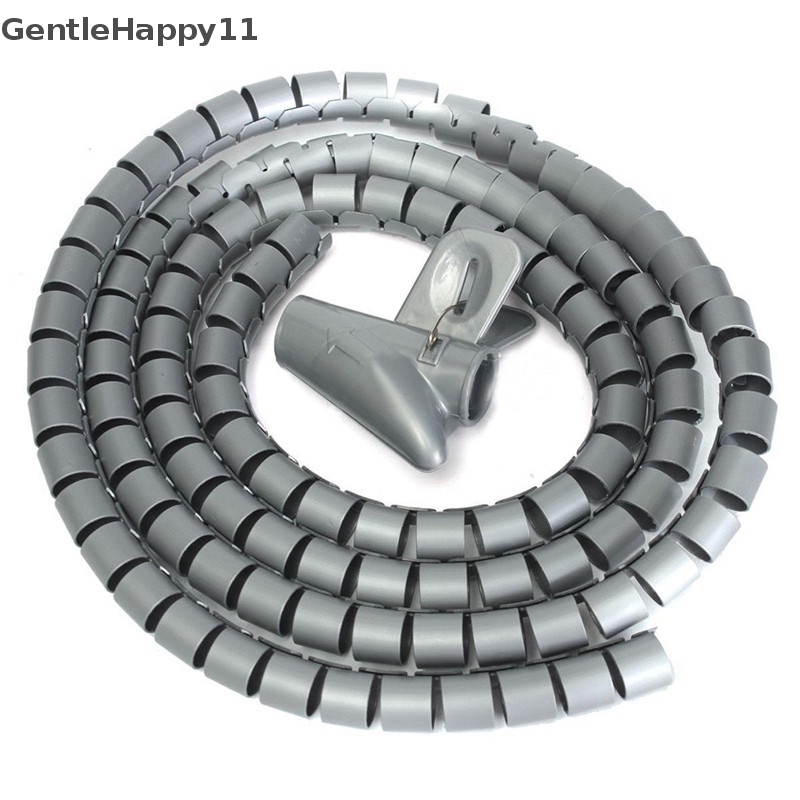 Gentlehappy 1M 8mm Kawat Spiral Wrap Sleeving Band Tube Pelindung Kabel Line Management id