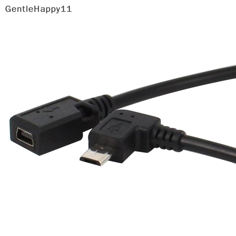 Gentlehappy Kabel converter adapter micro usb male to mini usb female 90derajat id