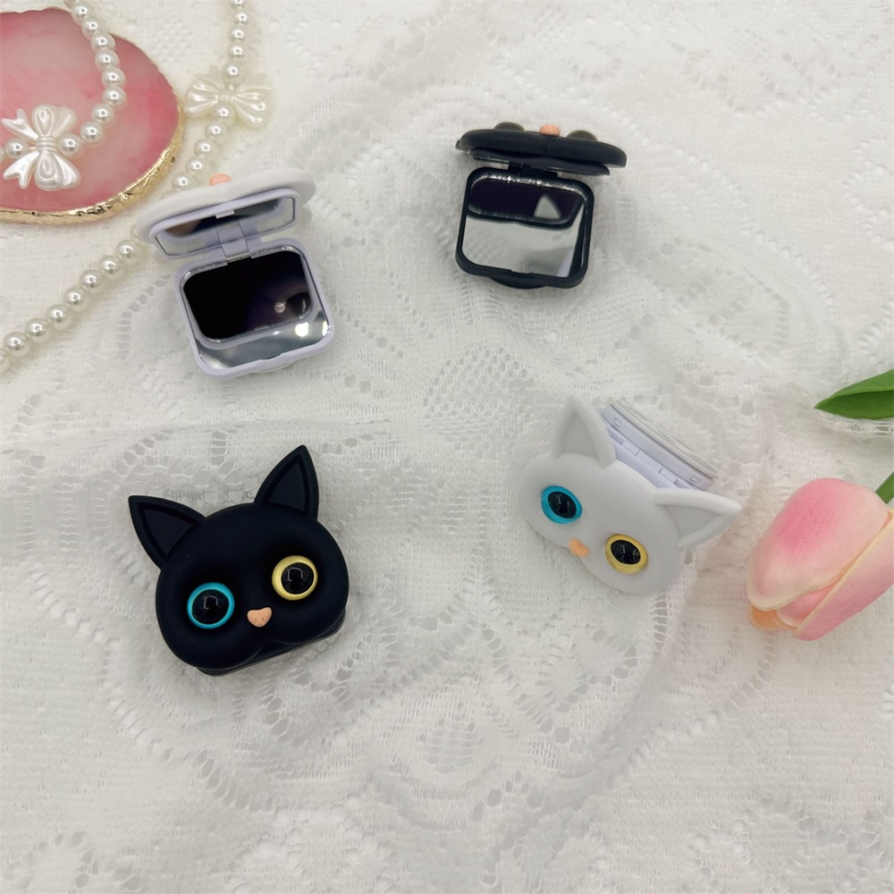 Ins 3D Cute Cat Phone Air Cushion Holder Dengan Cermin Stand Handphone Kartun Portabel