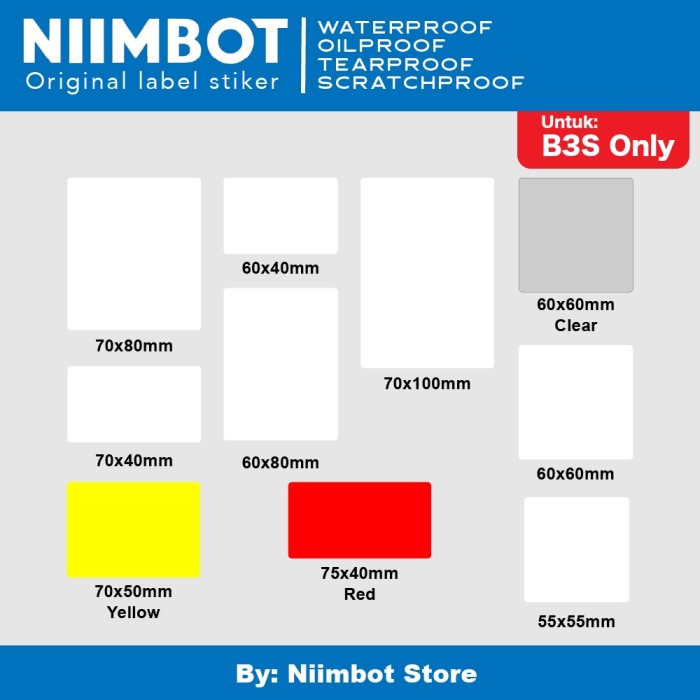 

Thermal Label Stiker Niimbot B3S Only White Transparent Color Sticker