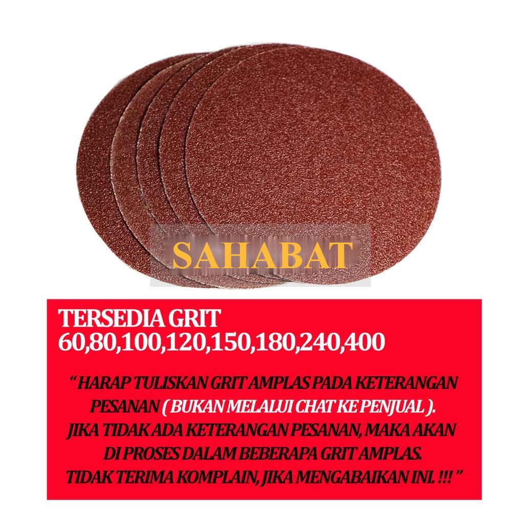 HEMAT BOSS!! PAKET 16PCS - TATAKAN AMPLAS 4&quot; + 10 AMPLAS VELCRO 4&quot; + bonus 5lbr