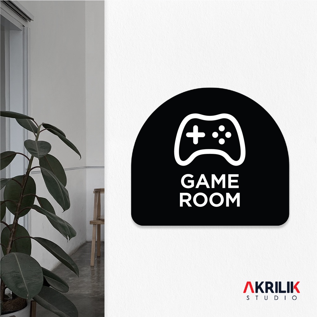 

Sign Board Akrilik Game Room Papan Acrylic Signage Tempel Dinding Tulisan Ruang Bermain Label Tanda Petunjuk Rambu Aklirik UV Print Nama Ruangan