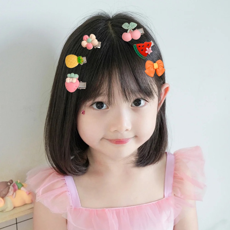 10pcs/set Jepit Rambut Hewan Gadis Lucu Hair Clip Gadis Aksesoris Rambut Anak Lucu Poni Klip Buah Duckbill Klip Anak Hairclips