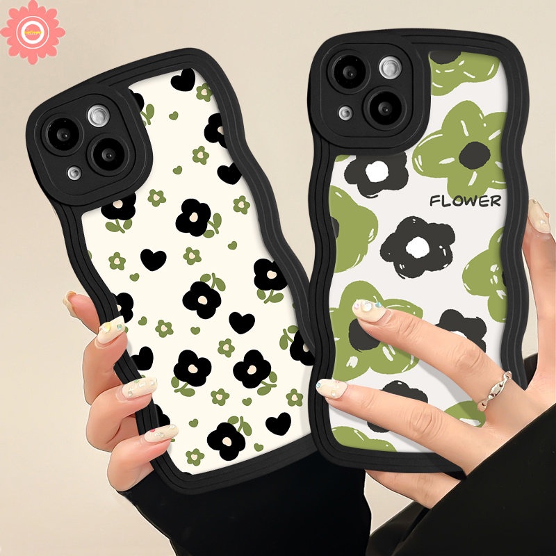 Untuk Infinix Hot20 9 10 11s 10s 12i 10Lite 20s 8 12 Pro Smart 4 6 5 Plus Hot 9 10 12 11 Play Note 12 G96 10 Pro Fresh Flower Soft Silicone Cover Wavy Edge Floral TPU Case