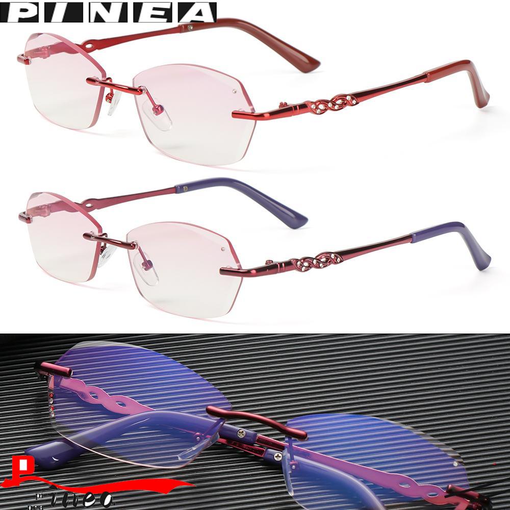 Nanas Kacamata Baca Anti Blue Light Anti-Letih Anti-UV Transparan Metal Frame Eyeglasses