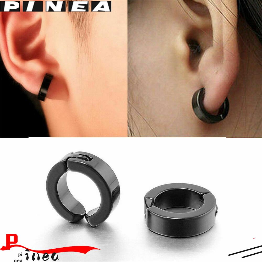 Anting Hoop Cuff Nanas Punk Menjuntai Huggies Wanita Pria Ear Cuff