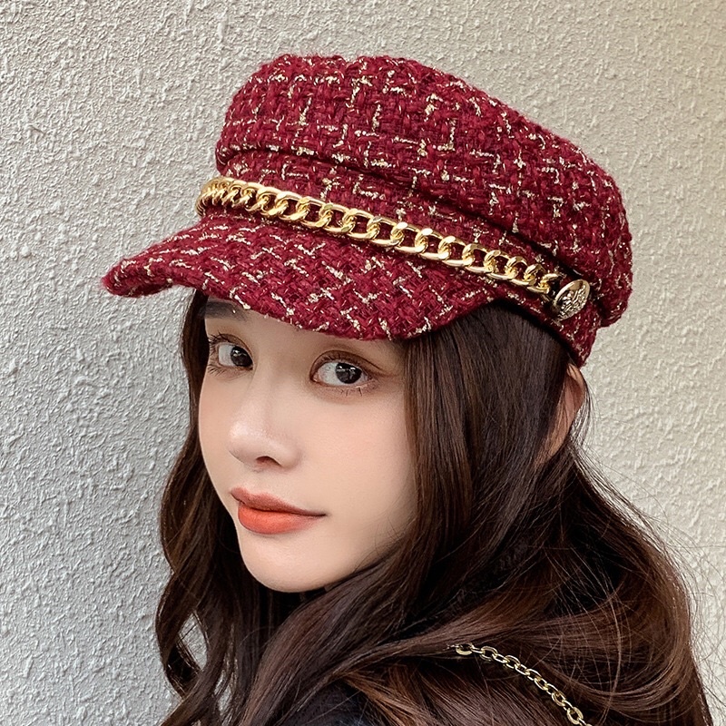 Topi Baret Korea Wanita Dewasa Oktagonal Gaya Retro Selebgram Fashion Kekinian Kualitas Import BRT4