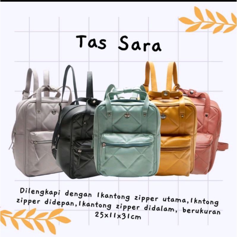 TAS SARA SERIES BACKPACK SHOPIE MARTIN TERBARU - Tas Ransel Besar Sophie Martin Paris