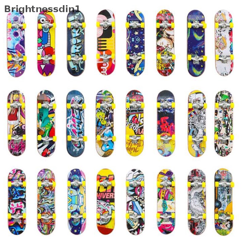 [Brightnessdin1] 1pc Cute Kids Anak Mini Fingerboard Skate Kost Hadiah Pesta Mainan Butik Acak