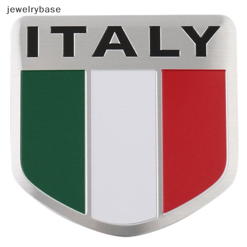 [jewelrybase] Aluminium 3D Logam Italia Bendera Stiker Emblem Badge Decal Mobil Hias Butik