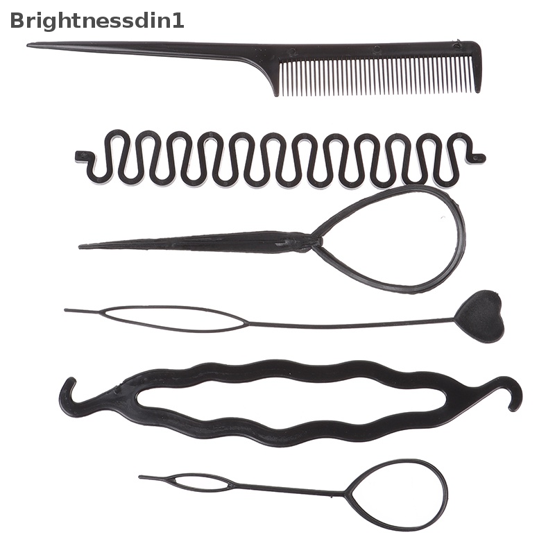 [Brightnessdin1] 6pcs/set Anak Pengeriting Rambut Kepang Pemeliharaan Spiral Twist Alat Styling Rambut Butik