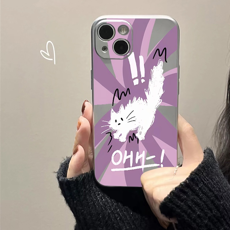 IPHONE Cute Dog Cat Kupon Lembut Electroplate Phone Case Kompatibel Untuk Iphone14 13 12 11 Pro XS Max XR X8 +7 6S Plus Casing Mini TPU Silikon Shockproof Phone Cover