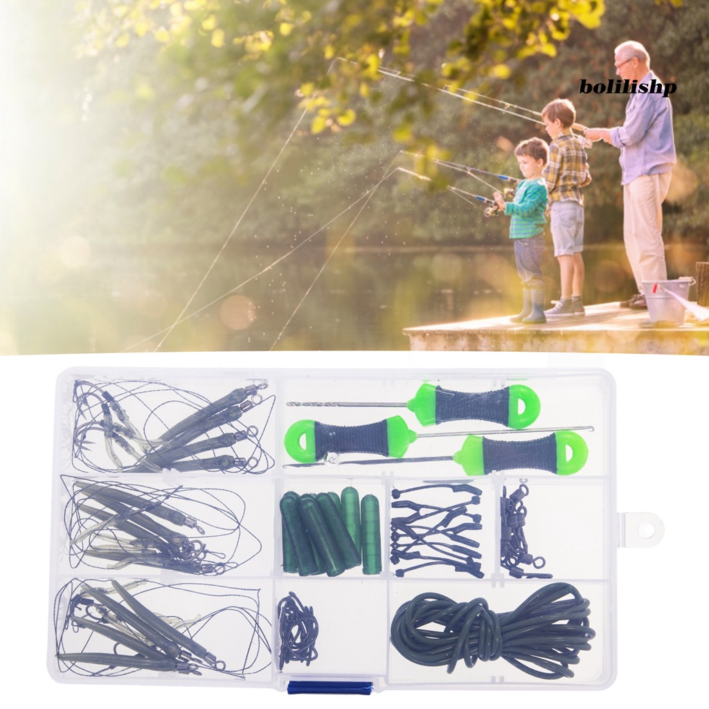 Bo-1 Set Alat Pengumpan Memancing Set Ukuran Kecil Unbreakable Angling PE Braided Line 62Pcs Eropa Memancing Umpan Cocok Untuk Memancing Di Luar Ruangan