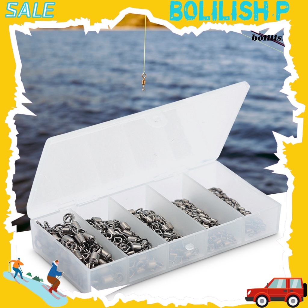 Bo-200pcs Konektor Memancing Heavy Duty Rotasi Kecepatan Tinggi Ukuran Campur Kekuatan Tinggi Stainless Steel Ball Bearing Putar Perlengkapan Memancing