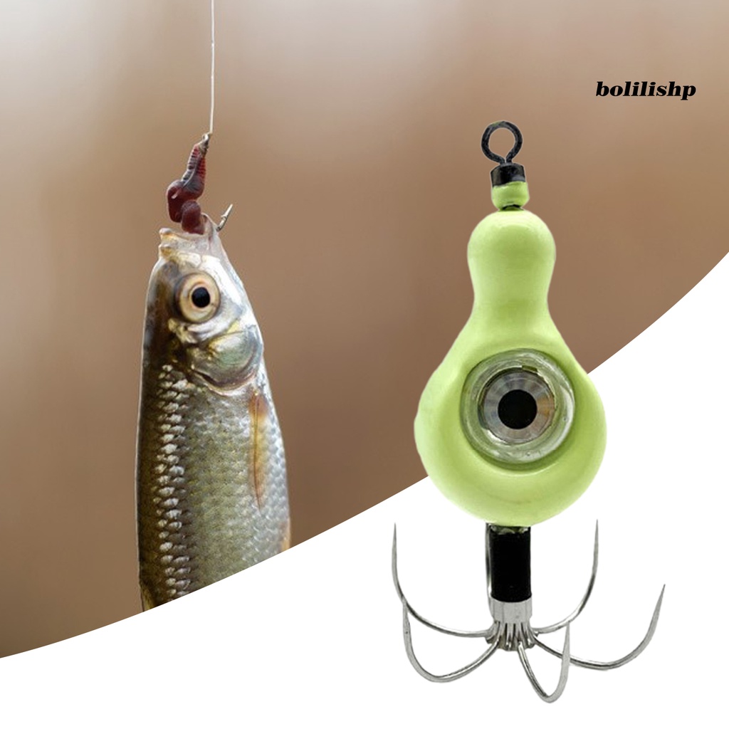 Bo-fishing Hook Lampu Kedip Tidak Mudah Tekuk Ringan Luminous Spinner Lure Squid Hook Untuk Angling