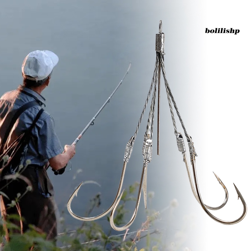 Bo-j-bentuk Ketangguhan Tinggi Anti-Cacat Tahan Retak Kawat Baja Kail Pancing5Per6 /8 Kait Berduri Jig Kepala Lure Hook Fishing Tackle