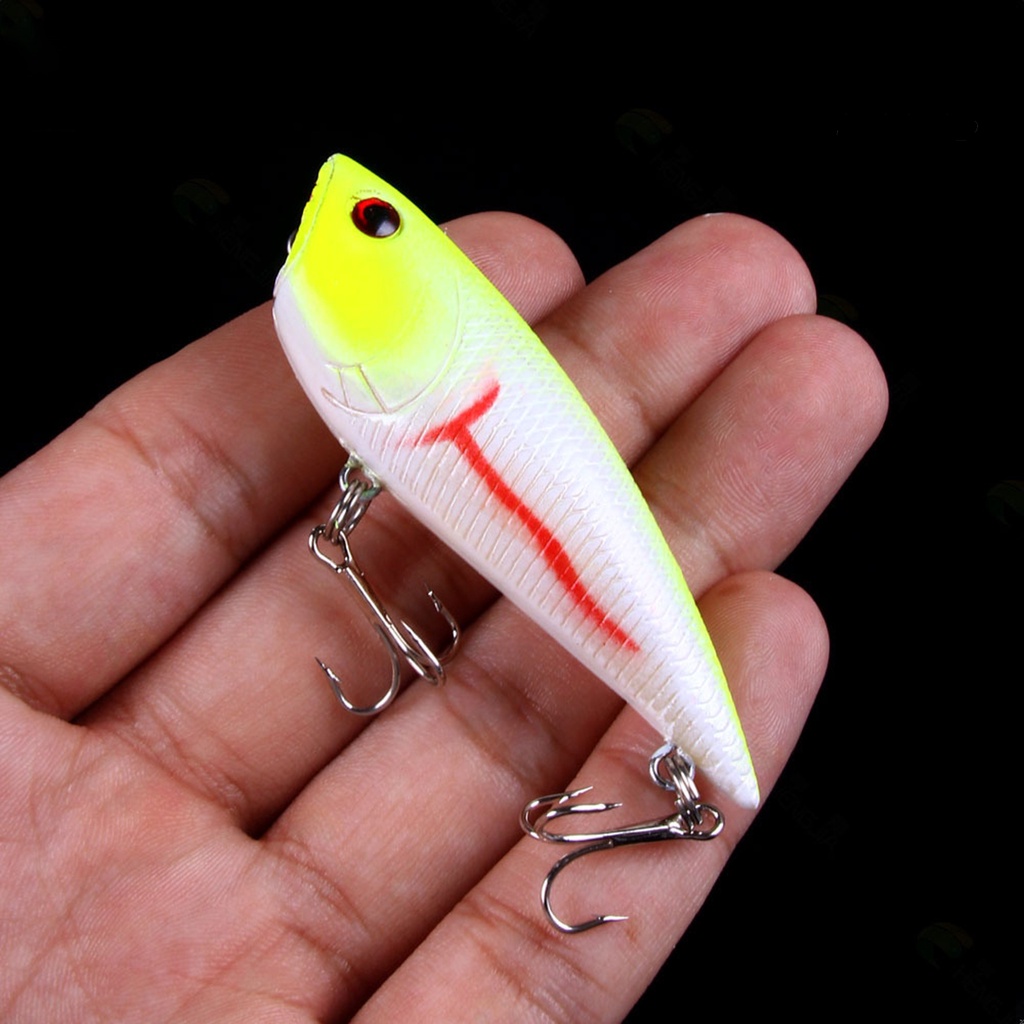 Bo-7cm/7.7g Pemikat Pancing Tampilan Realistis Warna Vibrant Hidup 3D Mata Ramah Lingkungan Reusable Meningkatkan Tingkat Memancing Plastik Sangat Simulasi Warna-Warni Memancing Popper Memikat