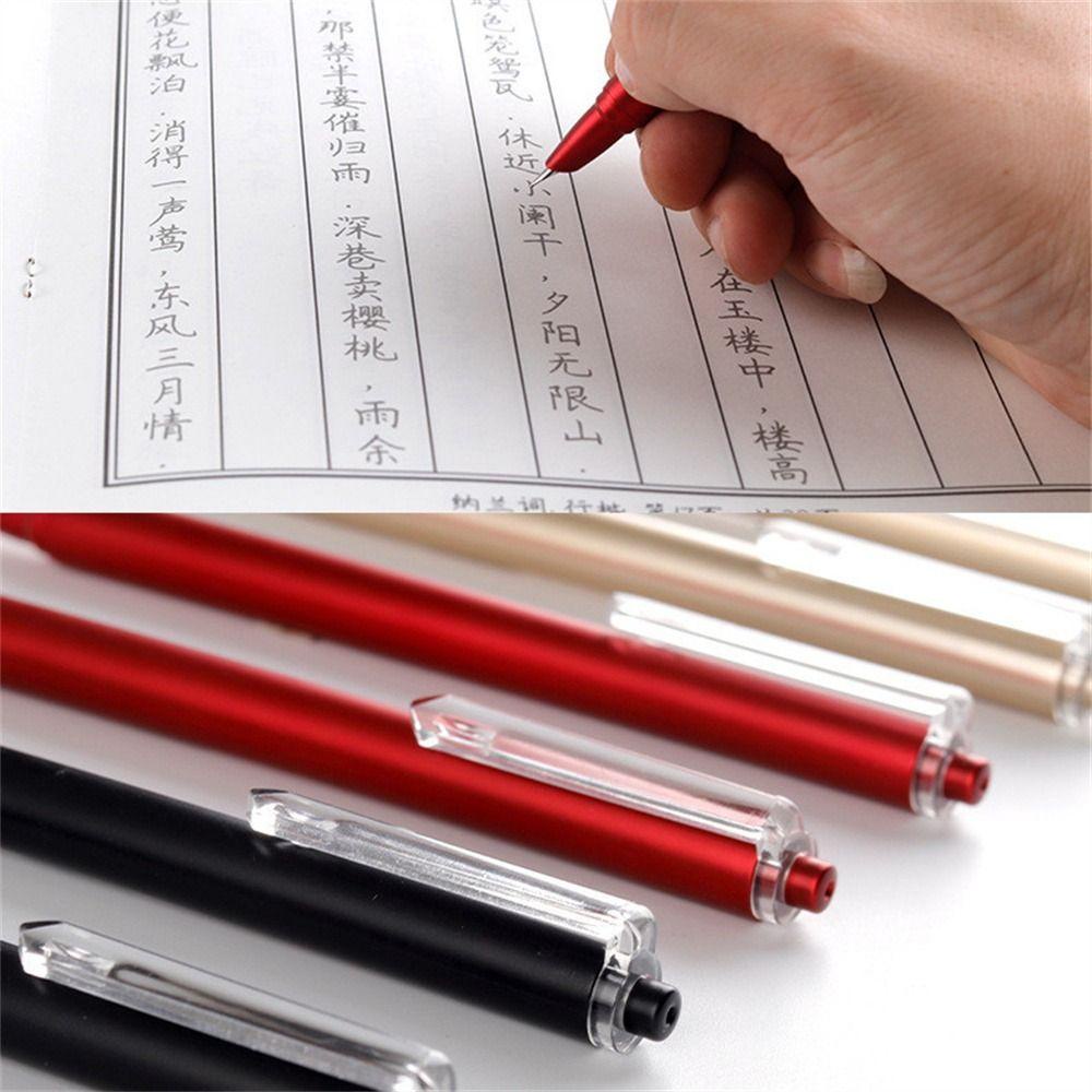 Agustina Fountain Pen Portable Mewah Alat Tulis Logam Mahasiswa Bisnis Ditarik Fountain Pen