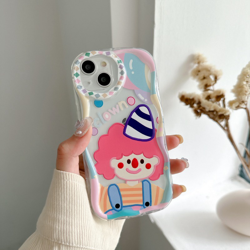 Lovely Colorful Joker Girl Clear Wave Soft Case HP iP iPhone X XS XR 11 12 13 14 Pro Max Woman FTD Casing Apple