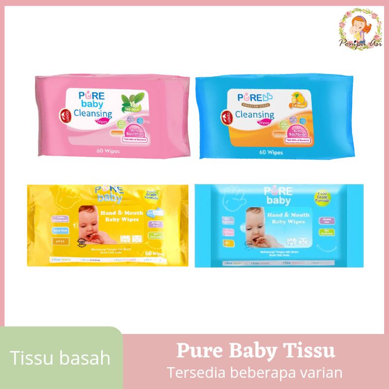 Pure Baby Hand &amp; Mount Baby Wipes Cleansing Wipes Tissue Perlengkapan Tisu Basah Bayi By Mallpompaasi