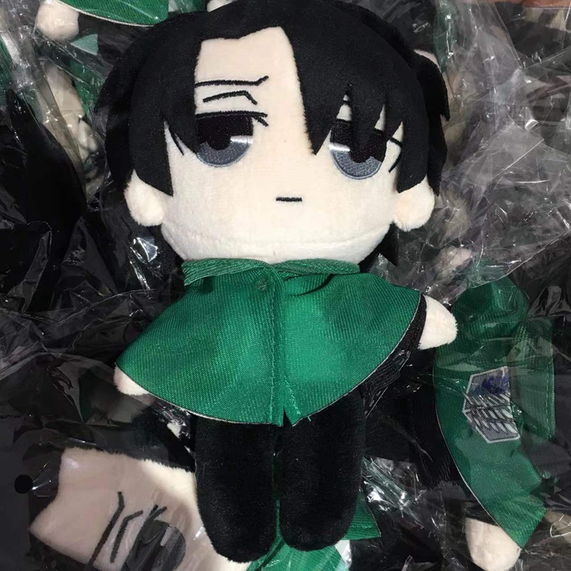 Attack on Titan Lucu Boneka Mewah Anime Figure Mainan Ackerman Boneka Lembut Hadiah Anak Levi Ackerman Boneka Mainan