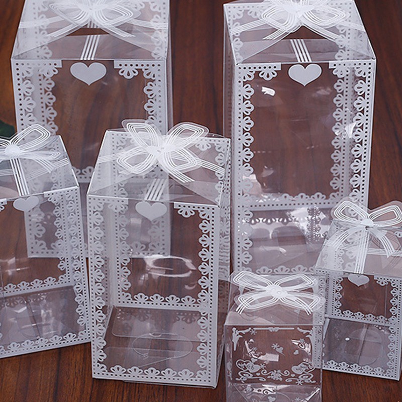 Pvc Transparan Packaging Box Valentine Day Kue Pernikahan Ulang Tahun Coklat Permen Acara Pesta Transparan Gift Box