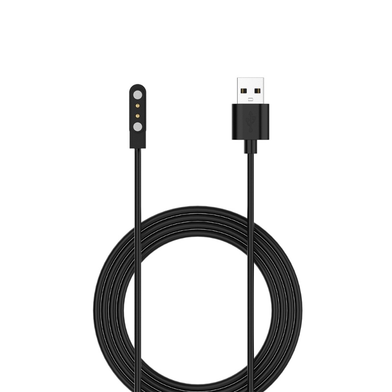 Cre 2-Pin Kabel Charge Magnetik Kuat USB Charging Line Cord Rope Hitam Untuk Kieslect Watch K10 K11 Smartwatch