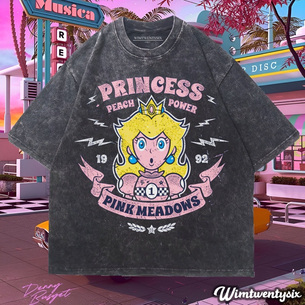 Wimtwentysix “princess peach power” kaos oversized washing | vintage tee
