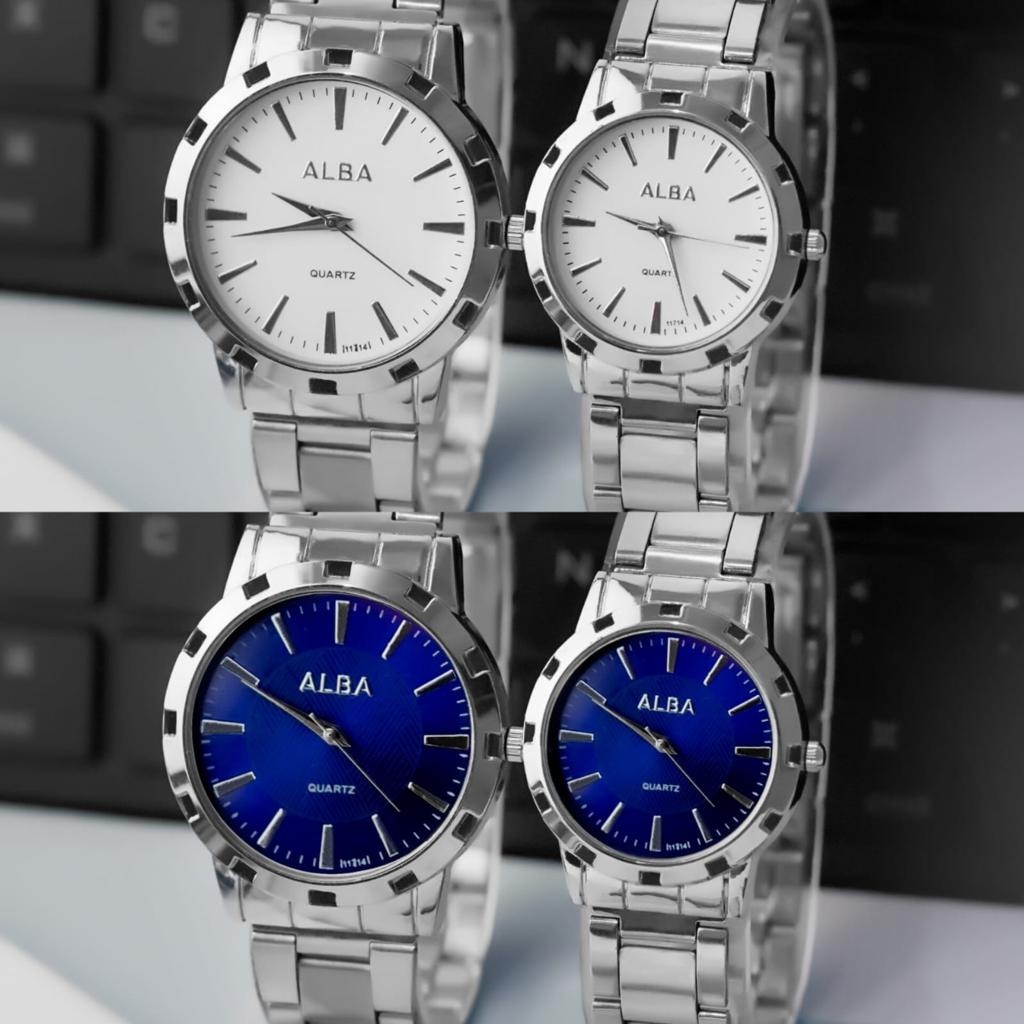 BAJ JAM TANGAN COUPLE ALBA RANTAI GROSIR IMPORT PRIA WANITA PASANGAN MURAH PREMIUM AL014