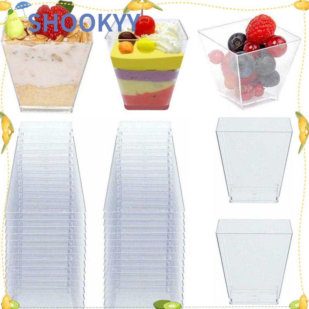 Chookyy 60ml 10 /30/50pcs Dessert Cup Jelly Bakeware Transparan Perlengkapan Pesta Mousses