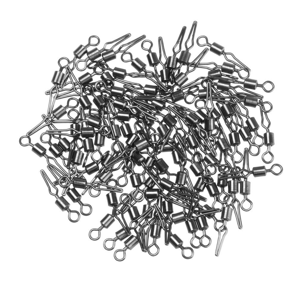 Agustina Putar Dengan Klip Garis Samping 100pcs Alat Pancing Gaya Amerika Sub Penjepit Dengan Snap Fishing Tackle Rotating Swivel Penjepit Amis