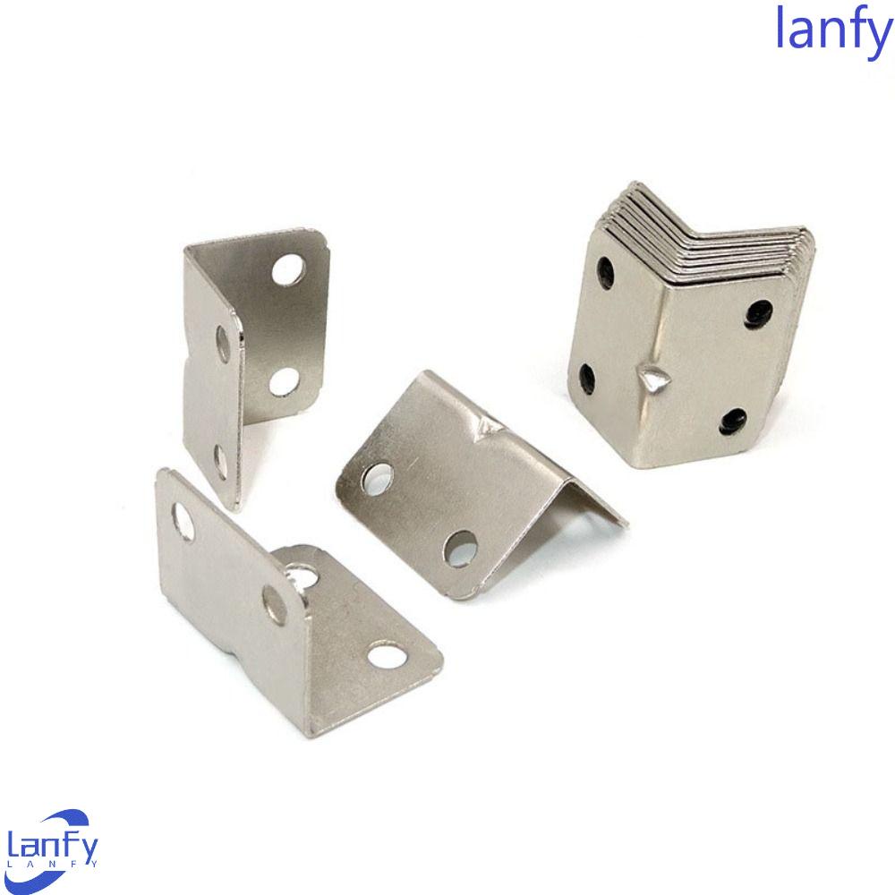 Lanfy Braket Sudut Lemari Pakaian Stainless Steel 90derajat Lapisan Papan Braket Furniture Memperbaiki Bentuk L Diperkuat Hardware