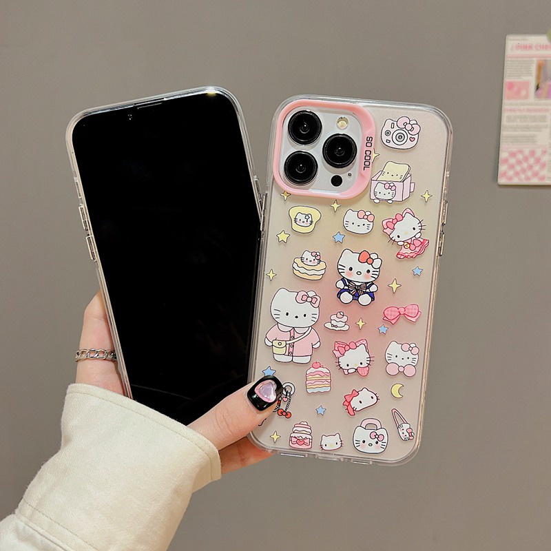 Lovey Dumbo Hello Kitty Skin Feel Soft Case HP iP iPhone 12 13 14 Pro Max 11 So Cool FTD Casing Apple