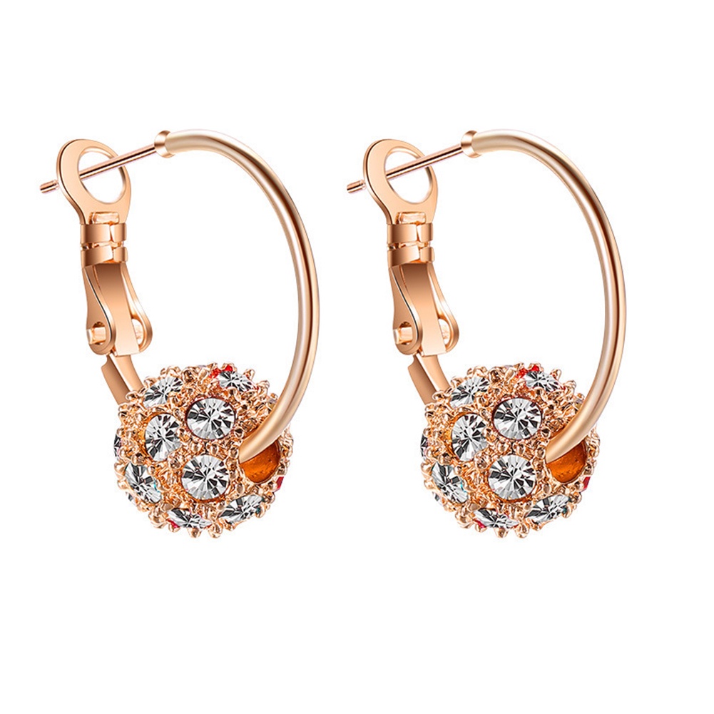 Fashion Desain Niche Sederhana Anting Elegan Warna-Warni Kristal Zirkon Lingkaran Anting Gesper 2 Pcs Berlian Imitasi Anting Perhiasan