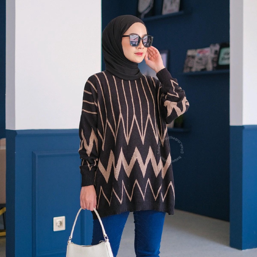 VELOVE OVERSIZE TOP - ATASAN RAJUT WANITA