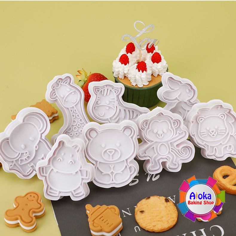 Cetakan Kue Icing Plunger Fondant Bentuk Hewan / Animal Cake Cutter