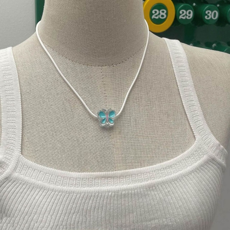 Siy Korea Tali Kulit Kupu-Kupu Kalung Wanita Choker Gaya Gotik Tali Kalung Punk Kerah Untuk Gadis Streetwear Chocke