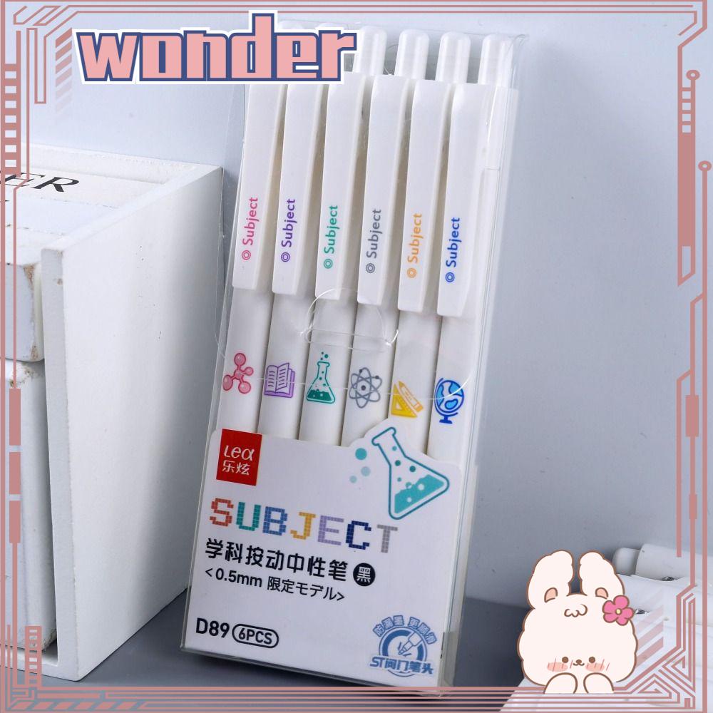 Wonder 6PCS/Set Pena Gel Perlengkapan Kantor Sekolah Alat Tulis Tulip Dekorasi Signature Pen