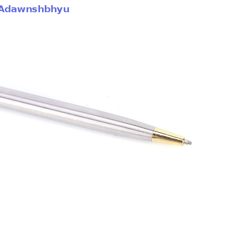 Adhyu 1pc Bolpoin Metal Alat Tulis Stainless Steel Rod Rotag Pen Ballpen ID