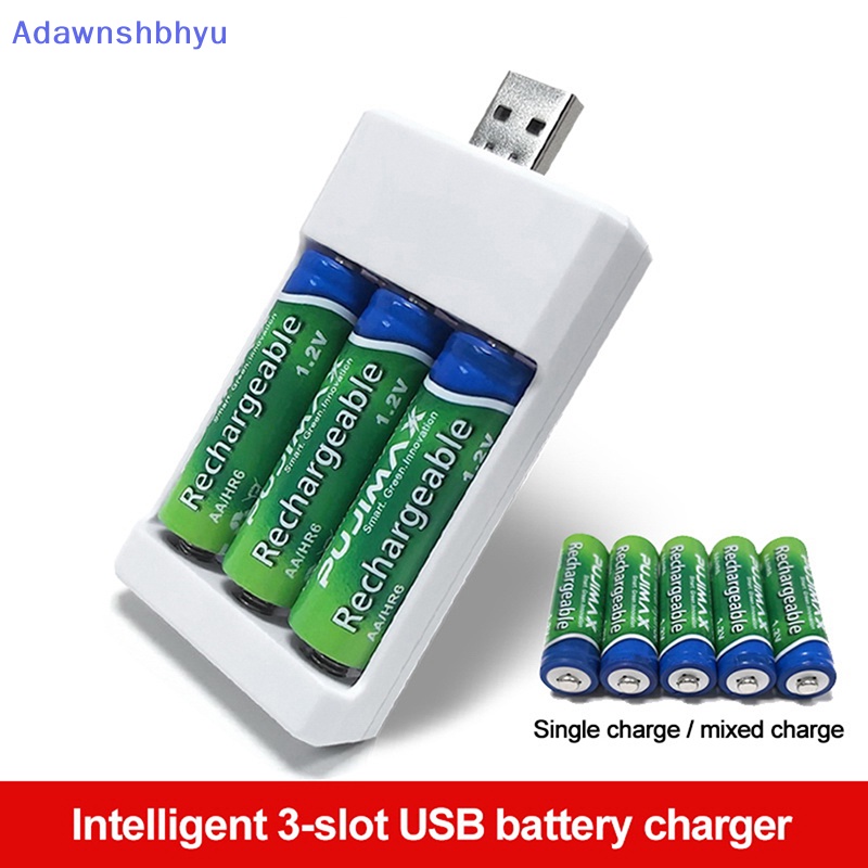 Adhyu 3slot AAA/AA Charger USB Fast Charging Adapter Cas Colokan Isi Ulang ID