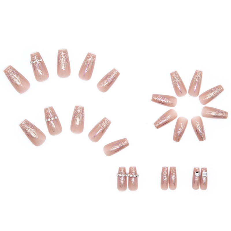 Z283 24Pcs DIY Kuku Palsu French Cool Finger Nail Art Stiker Kuku Palsu