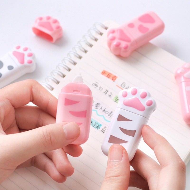6m Lucu Indah Cakar Kucing Portabel Koreksi Tape Mini Kreatif Girly Kawaii Putih Keluar Korektor Siswa Alat Tulis Sekolah Perlengkapan Kantor