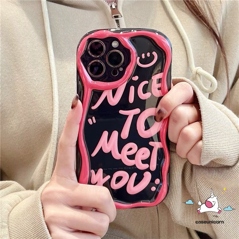 Case Hantu Lucu Imut Untuk Realme C53 C31 C35 5 7i 6i 5s 5i C55 C12 C21Y C25 C20A C25Y C11 C20 C25s C17 C15 C30 C21 C33 C3 C2 C1 Doodle Huruf Kartun 3D Wavy Curved Edge Soft Cover