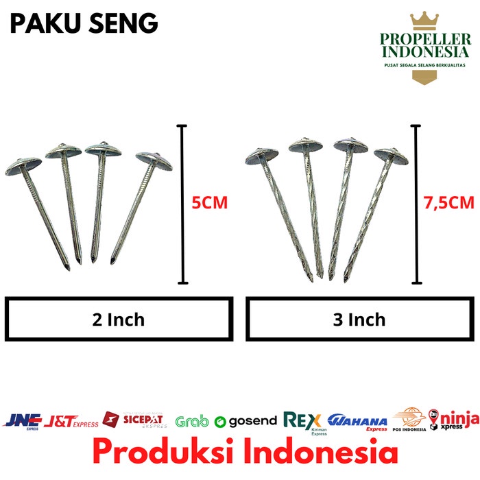 Paku Seng Payung Ulir Paku Asbes Roofing Atap 2Inch 3Inch