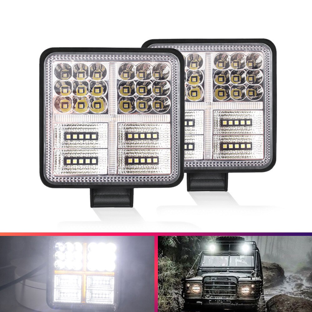 1PC / 2PCS 177W 38LED Work Light Bar Mobil Led Spotlight 8000LM 12V 24V Lampu Kerja Flash Aksesoris 