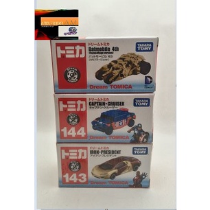 Tomica Dream SET (3 Cars) : Captain America Cruiser, Batmobile 4th Batman & Iron President