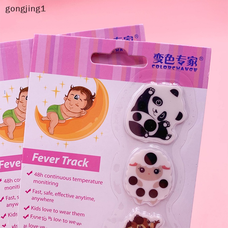 Ggg 3PCS/Pack FDA Kartun Termometer Suhu Stiker Termometer Dahi Bayi ID