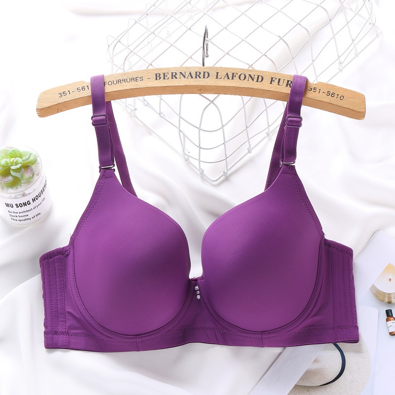 SEXYLADIES Bra Kawat Bahan Polos busa tipis Cup jumbo D-E 4kait BH big size